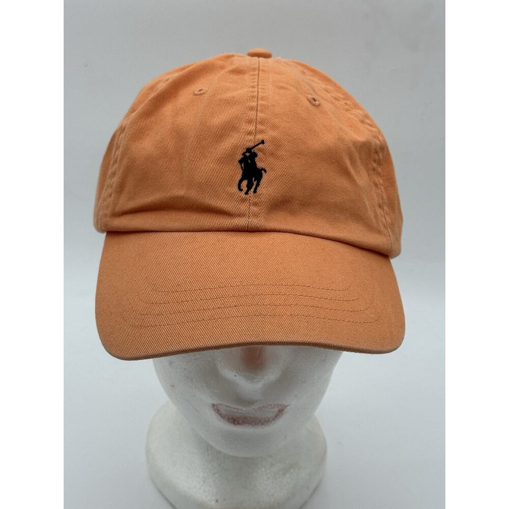 Polo Ralph Lauren Orange Baseball Cap Strapback Pony Logo Hat Adult Cotton READ